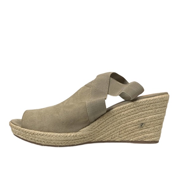 G.H. Bass Cher Open Toe Slingback Wedge Tan Size - Picture 3 of 5